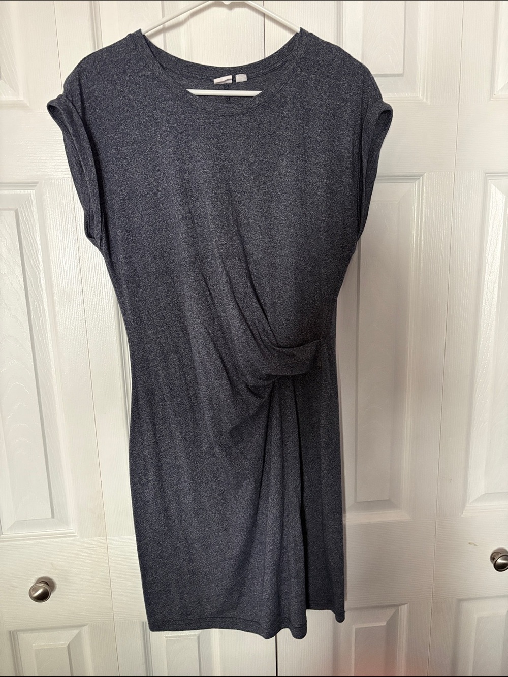 GAP Twist-Front Midi Dress - Charcoal Gray